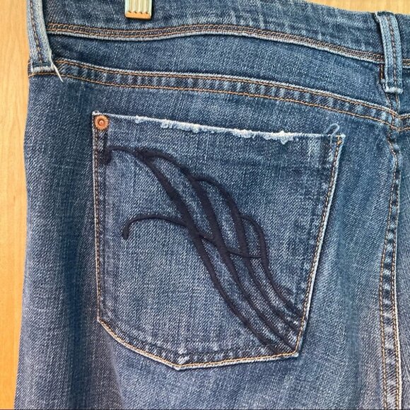 FIDELITY Sz 34 Low Waist Boot Flare Mid Wash Japan Fabric Jeans - Picture 5 of 8